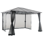 Gazebo Alumínio e Policarbonato Retangular Volta Cinza 270x360x300cm Naterial
