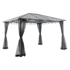 Gazebo Alumínio e Policarbonato Retangular Volta Cinza 270x360x300cm Naterial