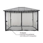 Gazebo Alumínio e Policarbonato Retangular Volta Cinza 270x360x300cm Naterial