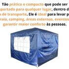 Gazebo Articulado 3x3 Com 2 Paredes  Azul