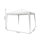 Gazebo Aço e Poliéster Articulado Quadrado Eori II Branco 2,55x2,95x2,95m Naterial