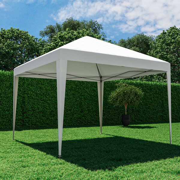 Gazebo Aço e Poliéster Articulado Quadrado Eori II Branco 2,55x2,95x2,95m Naterial