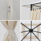 Gazebo Taupe 4x3m Impermeável Em Aço Com Cortinas