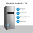 Geladeira Frost Free Duplex 394l Inverter Prata Midea Mdrt533