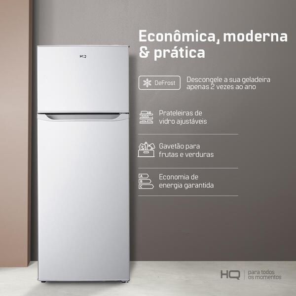 Geladeira Refrigerador Hq Defrost 230 Litros Branco Hq-230rdf 220v