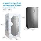 Geladeira Side By Side 511l Inverter Cor Inox Conectada Midea