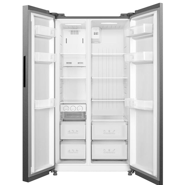 Geladeira Side By Side 511l Inverter Cor Inox Conectada Midea Md