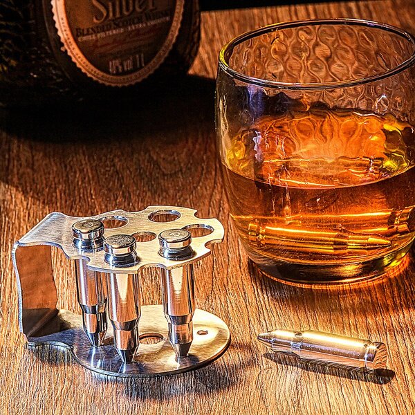 Gelo Em Inox Polido - Formato De Bala Com Bandeja