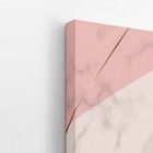 Geométrico Rosa Cinza E Dourado Quadro Canvas 60x40cm