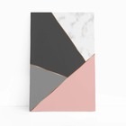 Geométrico Rosa Preto E Dourado Quadro Canvas 140x90cm