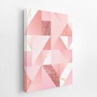 Geométrico Tons De Rose Decoração Quadro Canvas 120x80cm