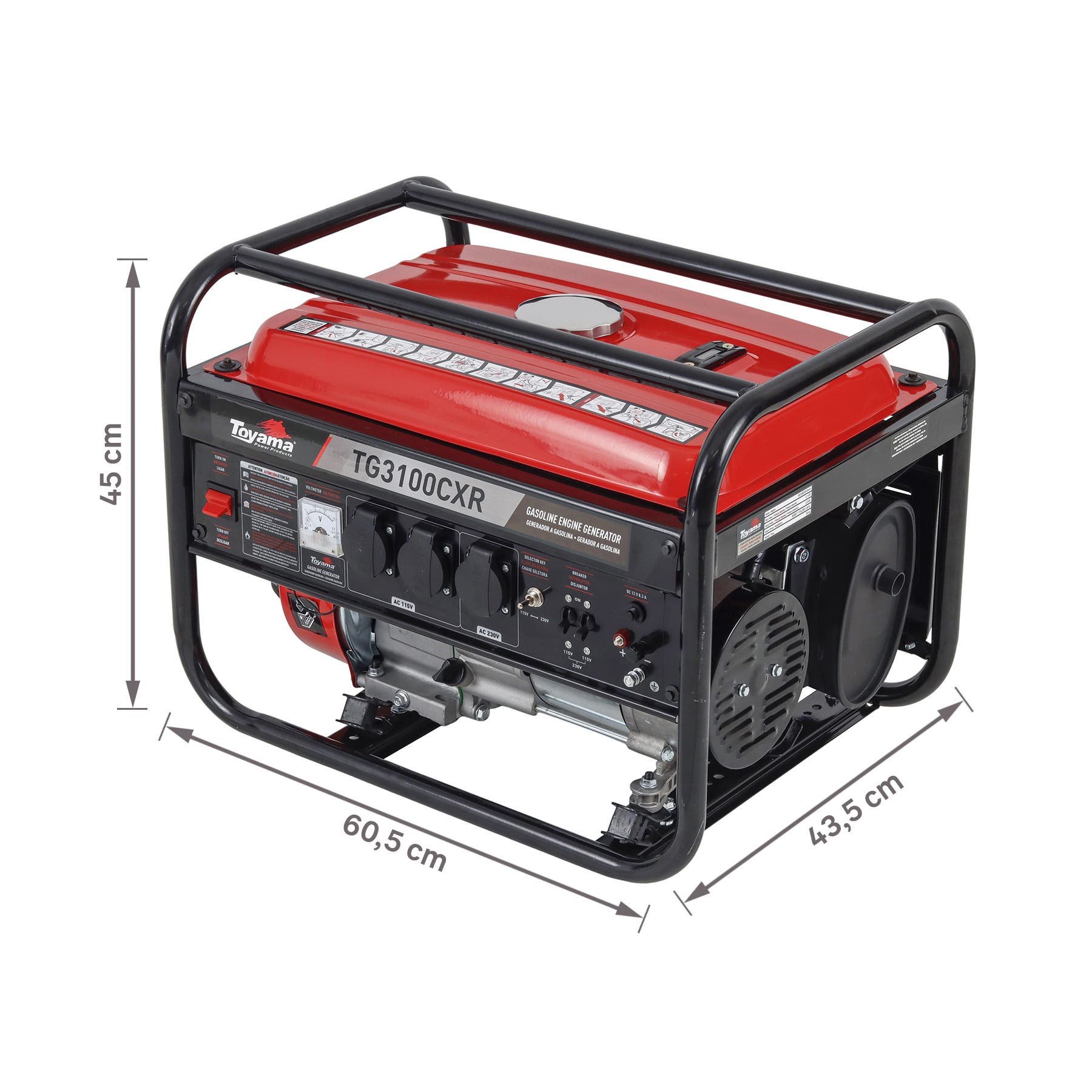 Gerador de Energia a Gasolina Aberto 3,1 Kva Bivolt com AVR