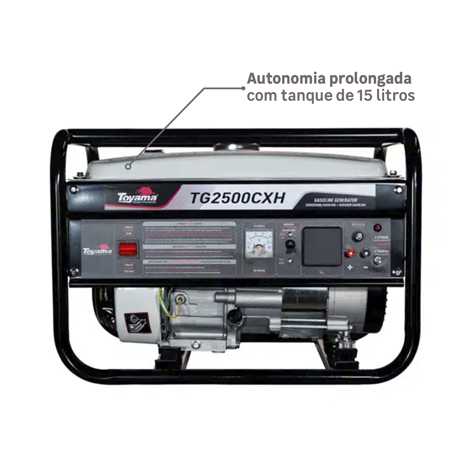 Autonomia prolongada com tanque de 15 litros