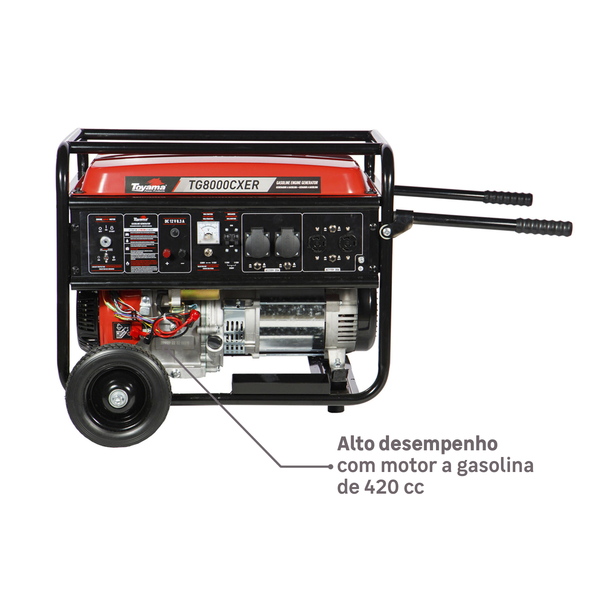 Gerador de Energia a Gasolina Aberto 7,2 Kva Bivolt com AVR