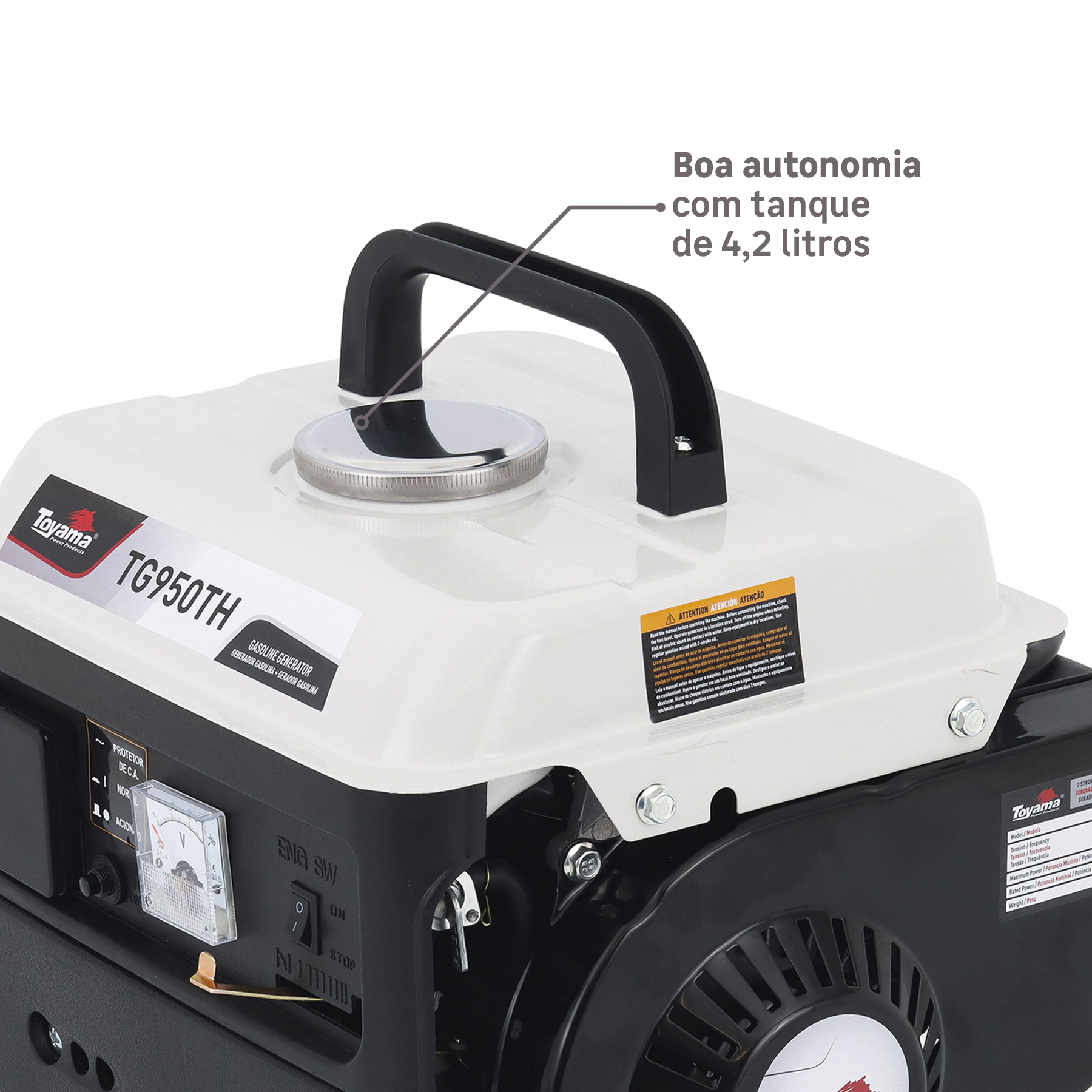 Boa autonomia para com tanque de 4,2 litros