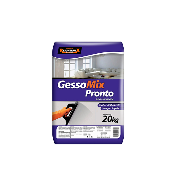 Gesso em Pó GessoMix Secagem Rápida 20kg Rejuntamix