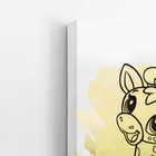 Girafa Animais Laranja Infantil Quadro Canvas 60x40cm