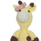 Girafa Beka De Laço Rosa Amigurumi Crochê