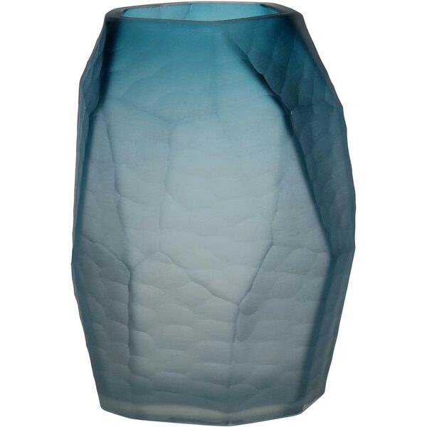 Givre Vaso Decorativo Enfeite 22x15x15cm Vidro Azul