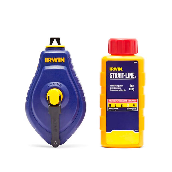 Giz De Linha De Marcação 30m Irwin Speedline Vermelho Combo