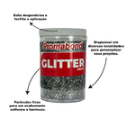 Glitter Escolar Brilhante Cores Vibrantes Prata