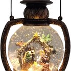 Globo De Neve Decorativo Lampião Natalino Iluminado 19cm