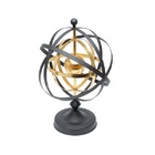 Globo Metal Preto/dourado 36x35x53cm Rojemac 60527