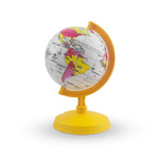 Globo Terrestre 16cm Baby Amarelo Base E Haste Em Poliestiren