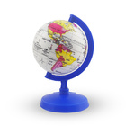 Globo Terrestre 16cm Baby Azul Royal Base E Haste Em Plástico