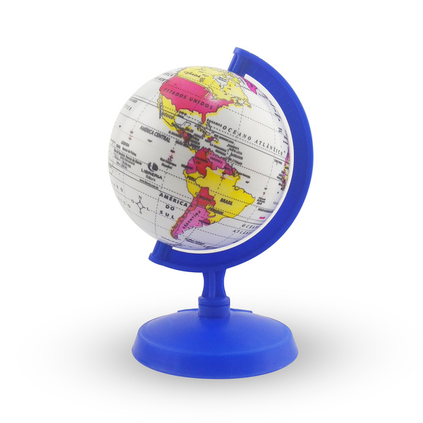 Globo Terrestre 16cm Baby Azul Royal Base E Haste Em Plástico