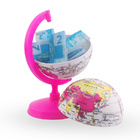 Globo Terrestre 16cm Cofrinho Baby Millenium Rosa Base E Hast