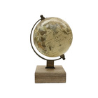 Globo Terrestre Decorativo Em Metal E Madeira 20cm Sry0006 Btc