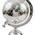 Globo Terrestre Decorativo Em Prateado Sei0017