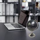 Globo Terrestre Decorativo Prateado E Preto 32cm Sei0014