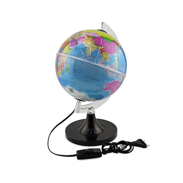 Globo Terrestre Giratório Com Luz Led Mapa Mundi Em Português