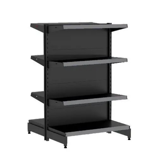 Gondola Centro 1,42m Amapá Flex Inicial Preto Porta Etiqueta