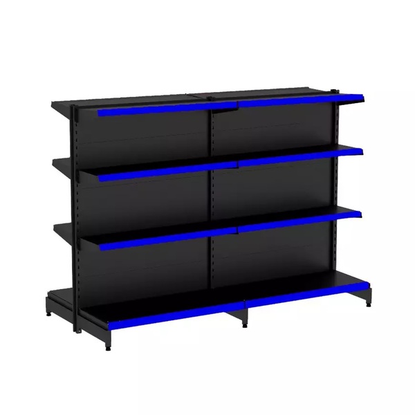 Gondola Centro 137 Fit Ate 2 Metros Preto 16 Bandeja Pe Azul