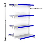 Gondola Centro 137 Fit Ate 3 Metros Branco 24 Bandeja Pe Azul