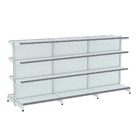 Gondola Centro 137 Fit Ate 3 Metros Branco 24 Bandeja Pe Cinza