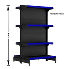 Gondola Centro 137 Fit Ate 3 Metros Preto 24 Bandeja Pe Azul