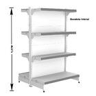 Gondola Centro 137 Fit Ate 4 Metros Branco 32 Bandeja Pe Cinza