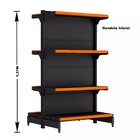 Gondola Centro 137 Fit Ate 5 Metros Preto 40 Bandeja Pe Laran