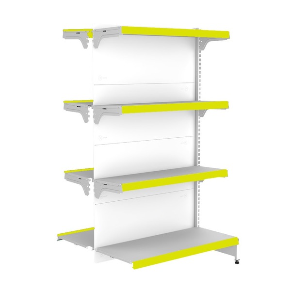 Gondola Centro 137 Fit Continuação Branco 8 Bandeja Pe Amarelo