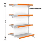 Gondola Centro 137 Fit Continuação Branco 8 Bandeja Pe Laranja