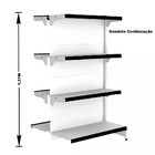 Gondola Centro 137 Fit Continuação Branco 8 Bandeja Pe Preto