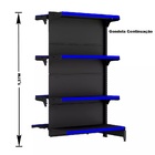 Gondola Centro 137 Fit Continuação Preto 8 Bandeja Pe Azul