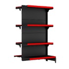 Gondola Centro 137 Fit Continuação Preto 8 Bandeja Pe Vermelho