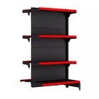 Gondola Centro 137 Fit Continuação Preto 8 Bandeja Pe Vermelho