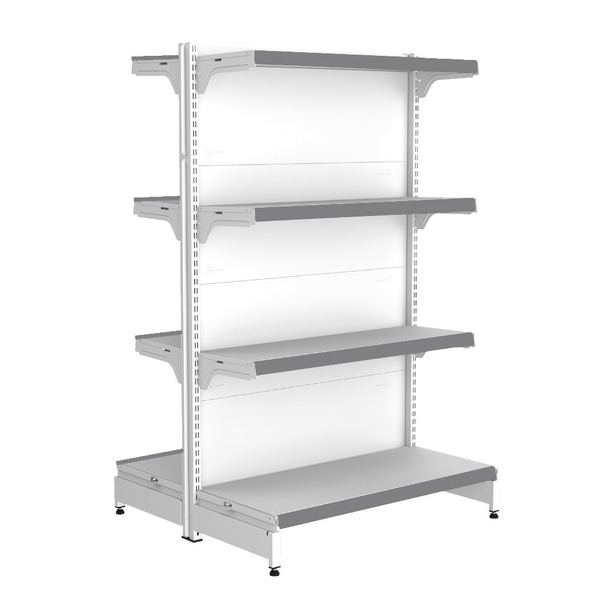 Gondola Centro 137 Fit Inicial Branco 8 Bandeja Pe Cinza