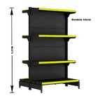 Gondola Centro 137 Fit Inicial Preto 8 Bandeja Pe Amarelo